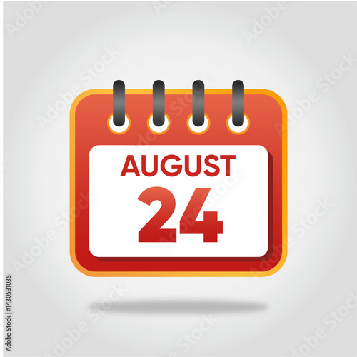 August 24 Calendar Illustration