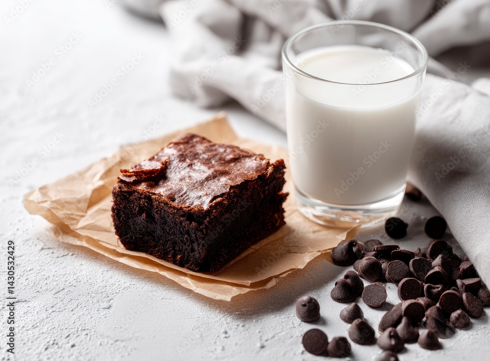 Chocolate Brownie with Milk and Chips Chocolate Brownie with Milk and Chips
