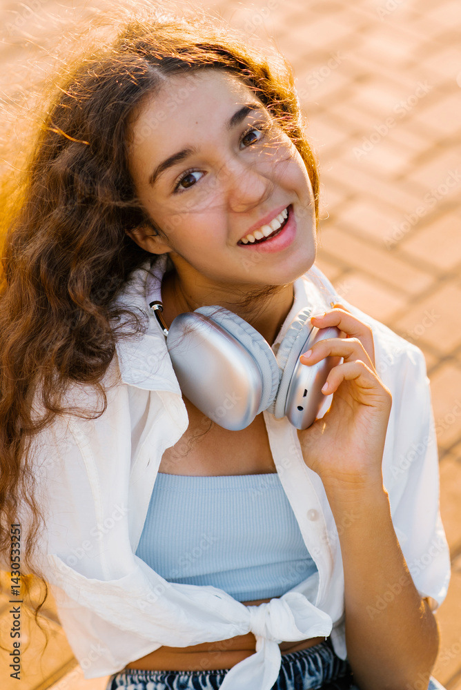 Bright Portrait Of Joyful Girl