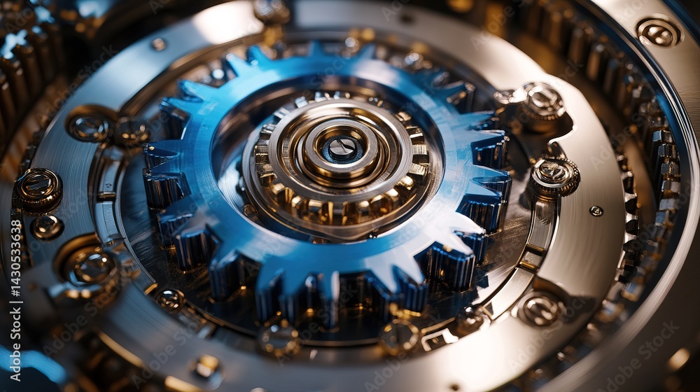 Obraz premium Precision Engineering: Gear Mechanism Detail