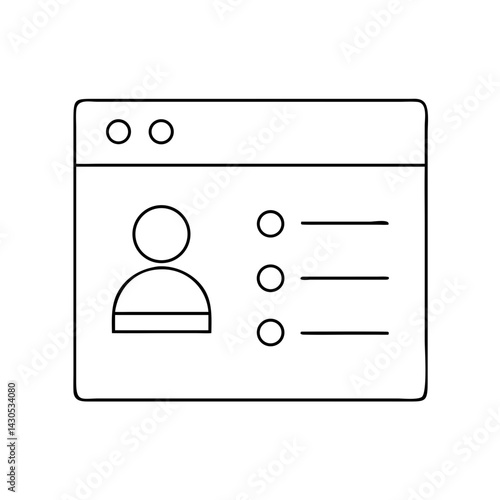 Admin panel icon in thin outline style