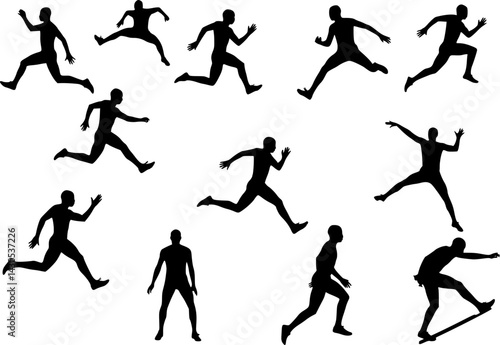 Track and Field Men Silhouette Vector
