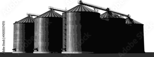 Grain Bin Vector set PNG