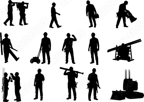 Construction Workers Silhouette vector cut files
. vector set