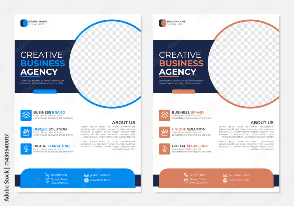 Modern business flyer design vector illustration templates for marketing Modern business flyer design vector illustration templates for marketing