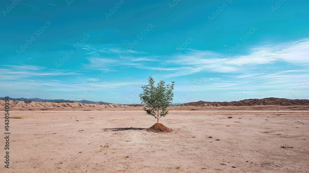 Rooted in desolation, the solitary plant thrives under the sun, capturing nature’s quiet strength and will to endure.