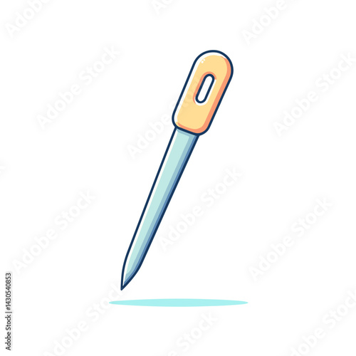 Simple awl tool with wooden handle and metal tip. Perfect for leather crafting, woodworking tutorials, and DIY project instructions.