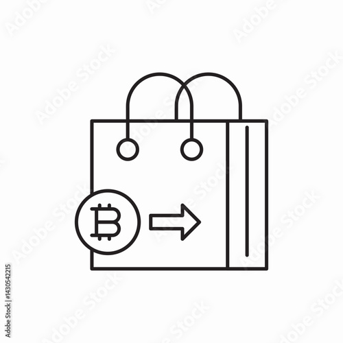 Bitcoin transfer payment process icon vector sign