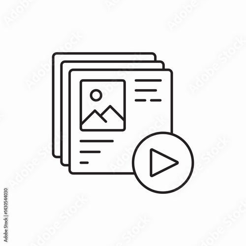 Media content video gallery icon vector sign
