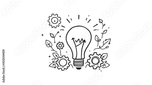 Growth Opportunity line art concept showcasing innovation and future progress