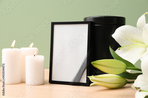 Blank funeral frame, burnin...