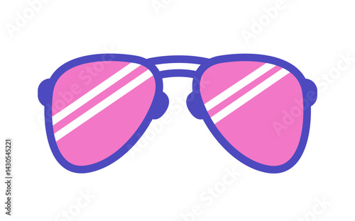 Aviator glasses. Illustration of stylish round sunglasses. Perfect representation of retro fashion accessory ideal for summer style.  Silhouette design, eyeglass vector icon