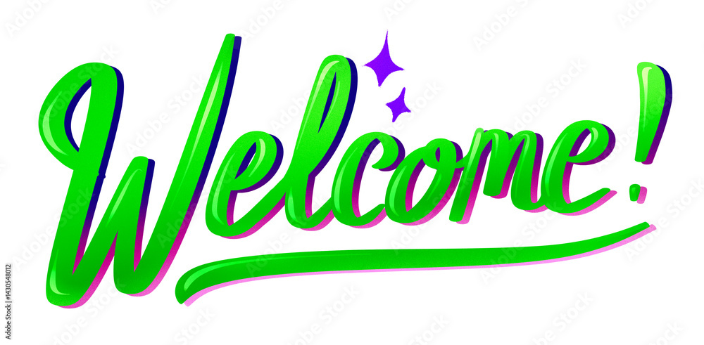 Fototapeta premium Welcome Greeting Lettering