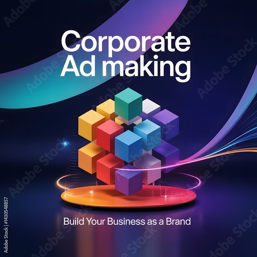  3D Modern Colorful Poster Corporate Ad Making