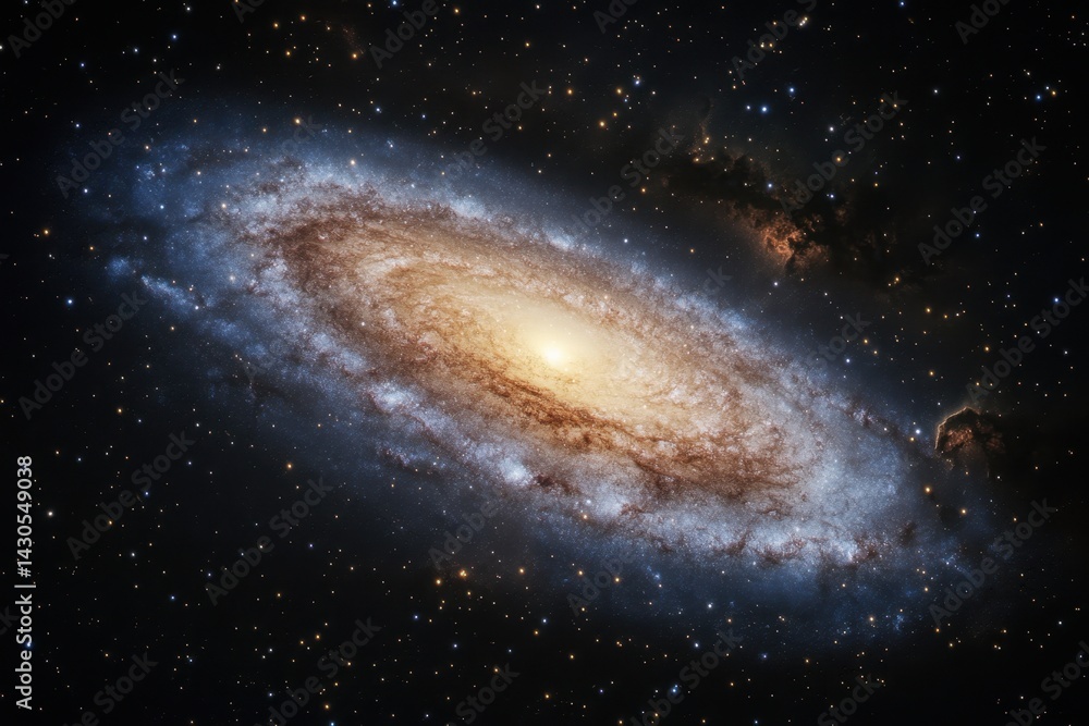 Fototapeta premium Exploring the beauty of the Andromeda galaxy in the night sky