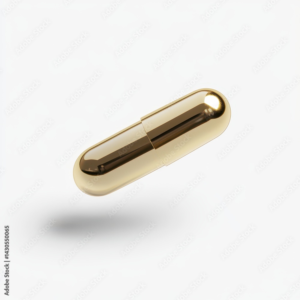 Gold capsule, studio shot Gold capsule, studio shot