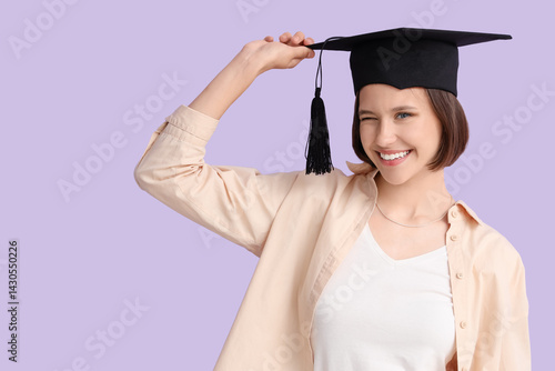 Happy young woman in gradua...