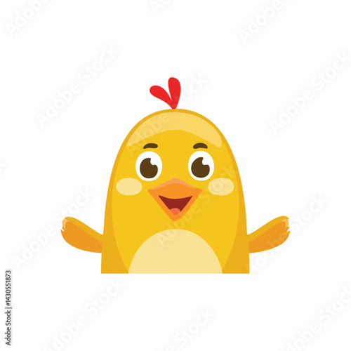 ute Yellow Chick with Happy Expression