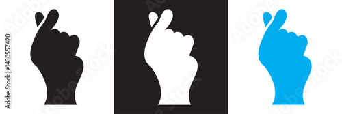 Hand gesture icon.  Vector for websites, mobile interfaces, presentations, banner, visual branding etc. Vector illustration. isolated on white and black background. EPS 10