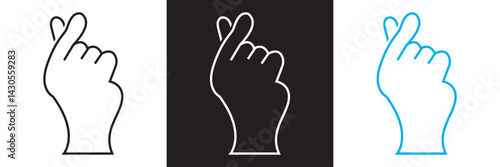 Hand gesture icon.  Vector for websites, mobile interfaces, presentations, banner, visual branding etc. Vector illustration. isolated on white and black background. EPS 10