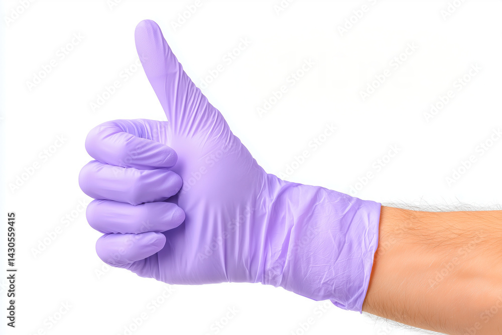 hand in glove showing thumbs up hand in glove showing thumbs up