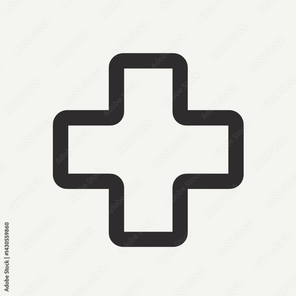 Black Cross Icon for Healthcare Mobile Apps, Medical Presentations, First Aid Guides, Clinic Websites, and Pharmaceutical Advertisements - the concept of health Black Cross Icon for Healthcare Mobile Apps, Medical Presentations, First Aid Guides, Clinic Websites, and Pharmaceutical Advertisements - the concept of health