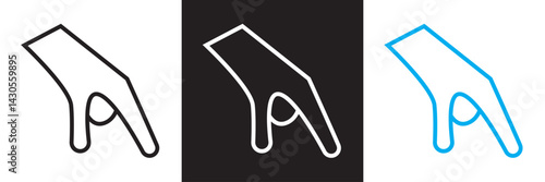 Hand gesture icon.  Vector for websites, mobile interfaces, presentations, banner, visual branding etc. Vector illustration. isolated on white and black background. EPS 10