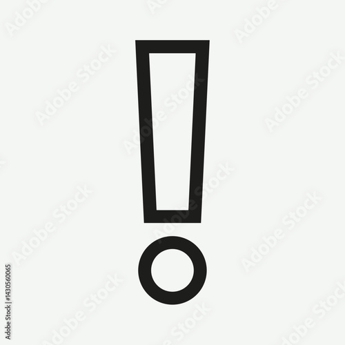 Black Exclamation Mark, Flat Style, Symbolizing Warning, Alert, and Importance for Safety Manuals, User Interfaces, Graphic Designs, and Infographics