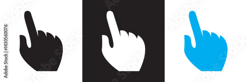 Hand gesture icon.  Vector for websites, mobile interfaces, presentations, banner, visual branding etc. Vector illustration. isolated on white and black background. EPS 10