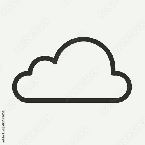Cloud Shape Outline Graphic for Weather Forecasts, Data Storage Concepts, Design Templates, Mobile Apps, Cloud Computing Tutorials, UX Design and Climate Change Awareness