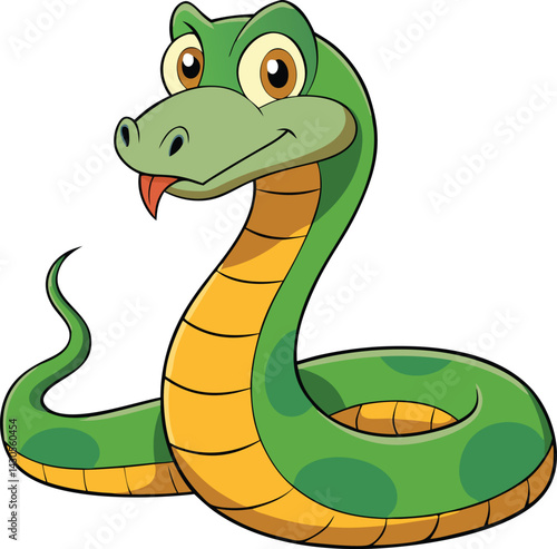 vector illustration of cartoon snake