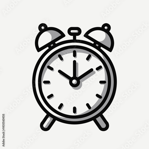 Cartoon Alarm Clock Icon Showing Time for Deadline Reminders, Early Wake-Up, Schedule Planning, Time Management Blogs, Project Timelines, and Productivity Apps-