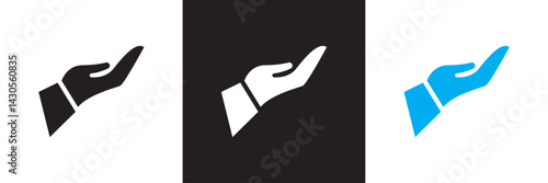 Hand gesture icon.  Vector for websites, mobile interfaces, presentations, banner, visual branding etc. Vector illustration. isolated on white and black background. EPS 10