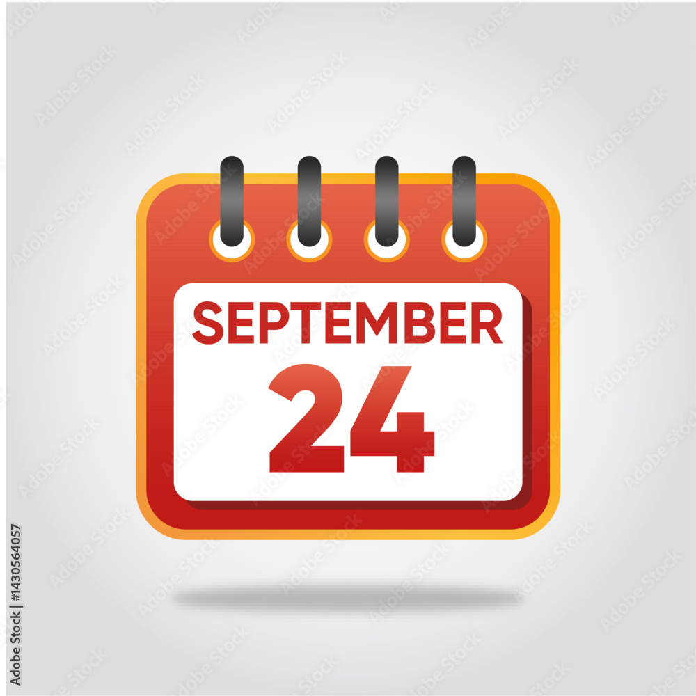 September 24 Calendar Illustration September 24 Calendar Illustration