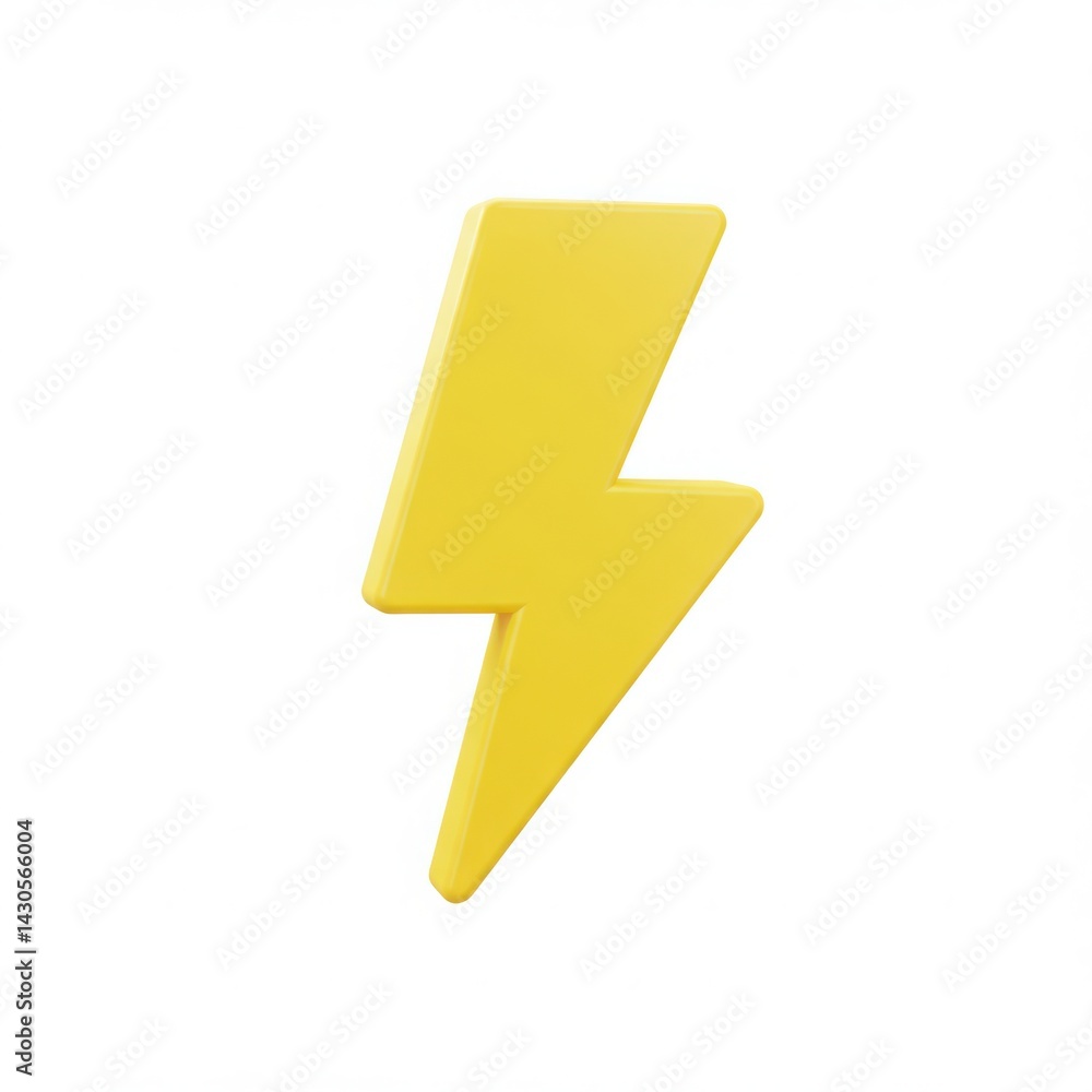 Yellow lightning bolt 3d icon isolated on white background Yellow lightning bolt 3d icon isolated on white background
