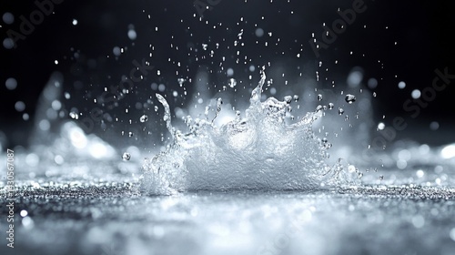 Wallpaper Mural Water Splash Impact on Dark Surface Torontodigital.ca