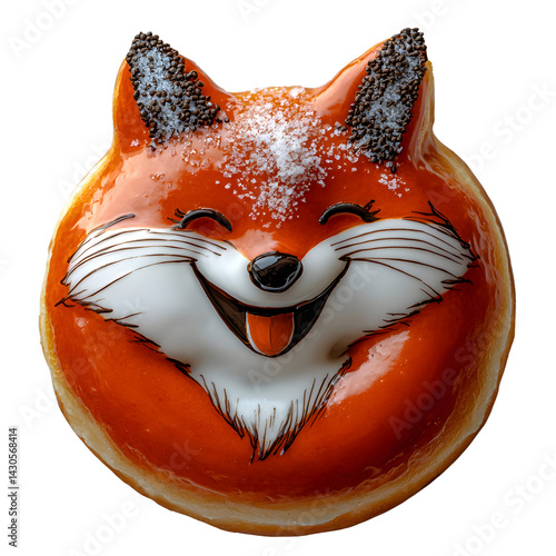 Delicious Orange Fox Donut Sweet Treat Bakery Dessert Food Photography