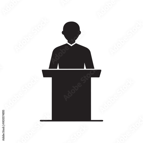 Public Speaker Podium Silhouette Icon