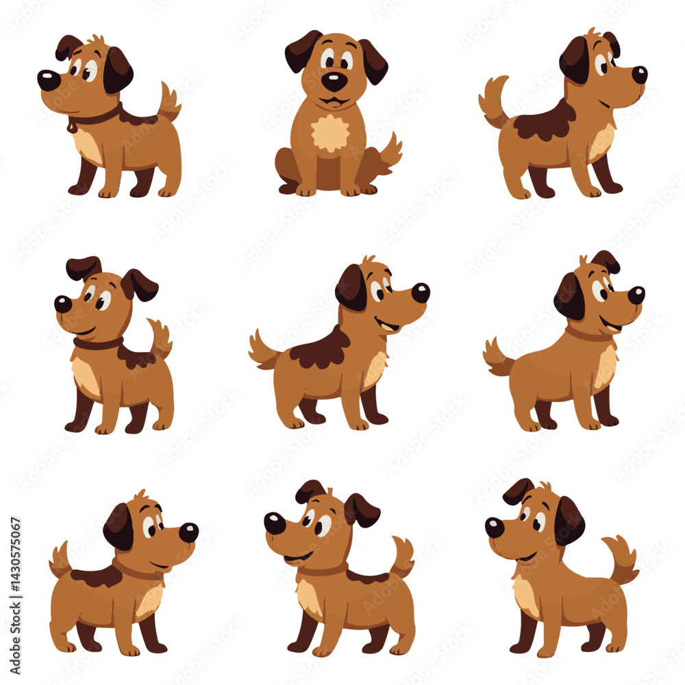 Fototapeta premium dog vector design pack collection