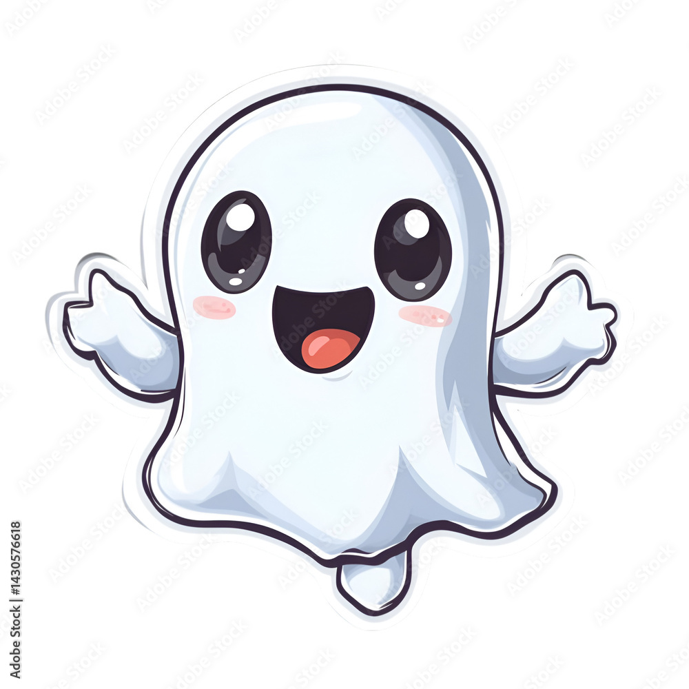 Chibi anime ghost sticker creation digital studio graphic design colorful environment close-up view whimsical concept Chibi anime ghost sticker creation digital studio graphic design colorful environment close-up view whimsical concept
