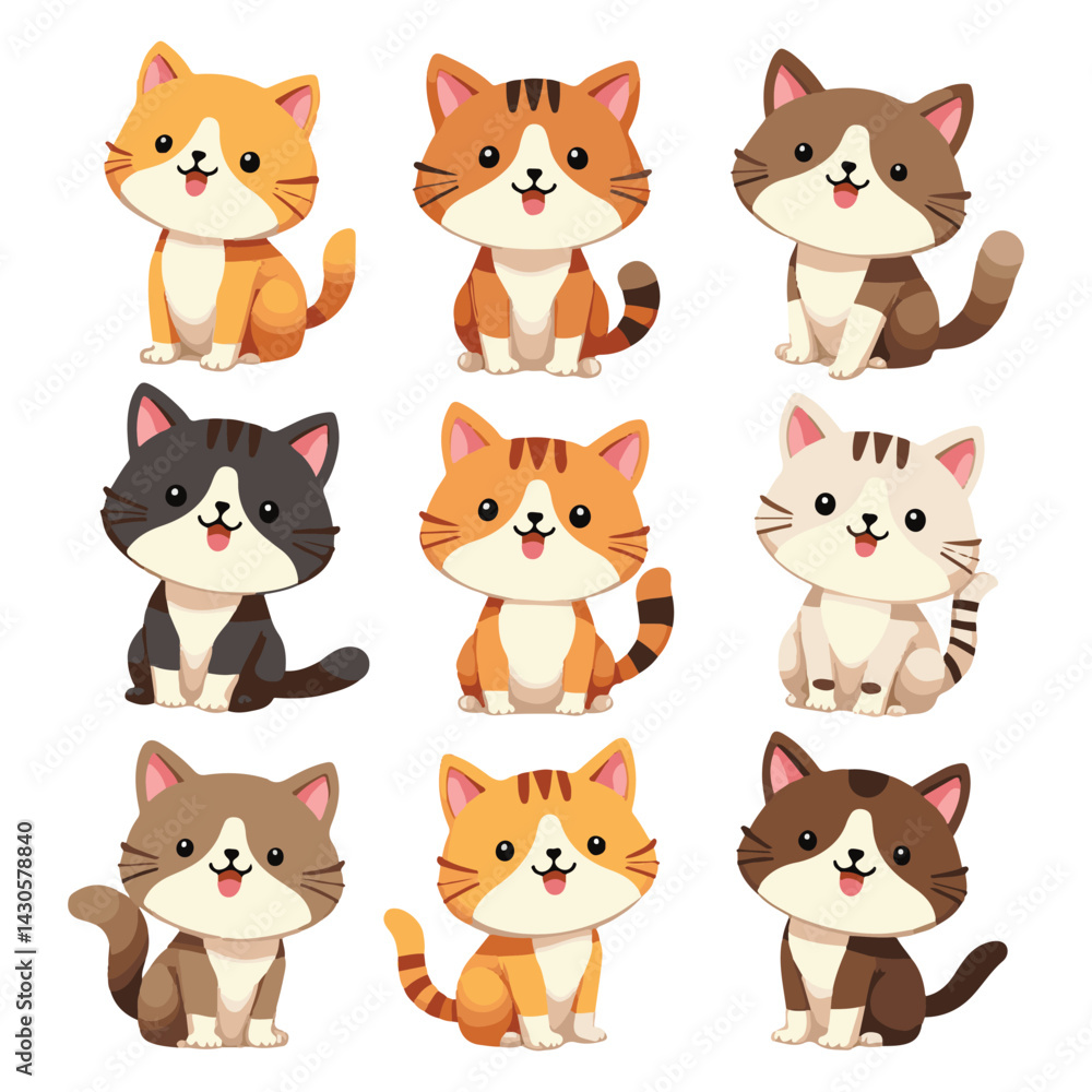 cute cat vector design pack collection cute cat vector design pack collection