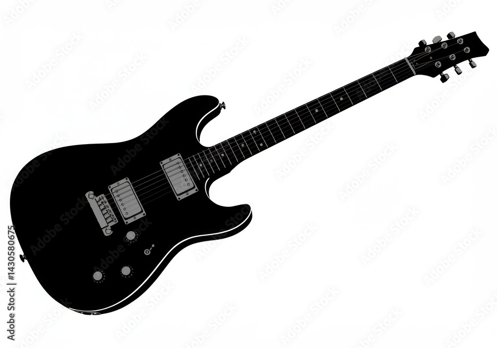 Fototapeta premium A solid body electric guitar isolated on white background