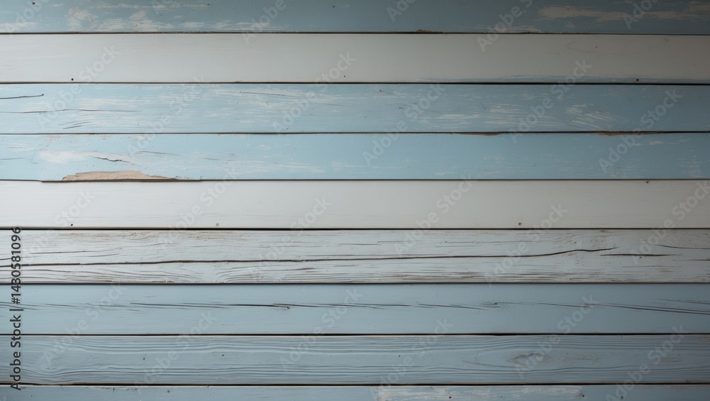 Fototapeta premium Vintage Shiplap Texture in Sky Blue with Weathered Gray Wood Planks for Backdrop
