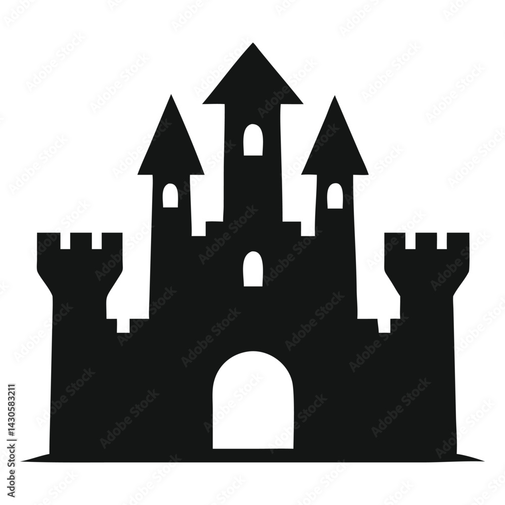 Fototapeta premium Castle silhouette vector vector Design.