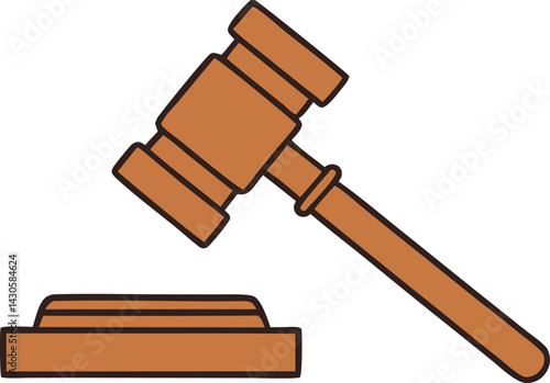 Judge gavel flat icon. Auction hammer icon. Gavel icon in different style. Court tribunal symbol - stock vector.