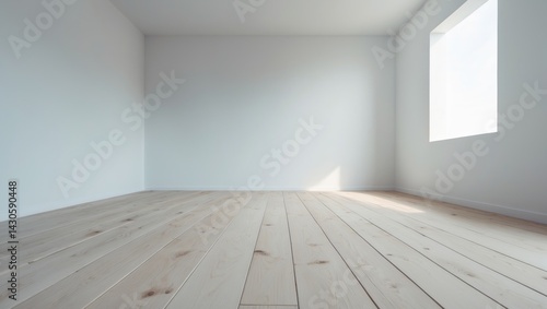 Wallpaper Mural Wood-finished floor and blank wall for writing space Torontodigital.ca