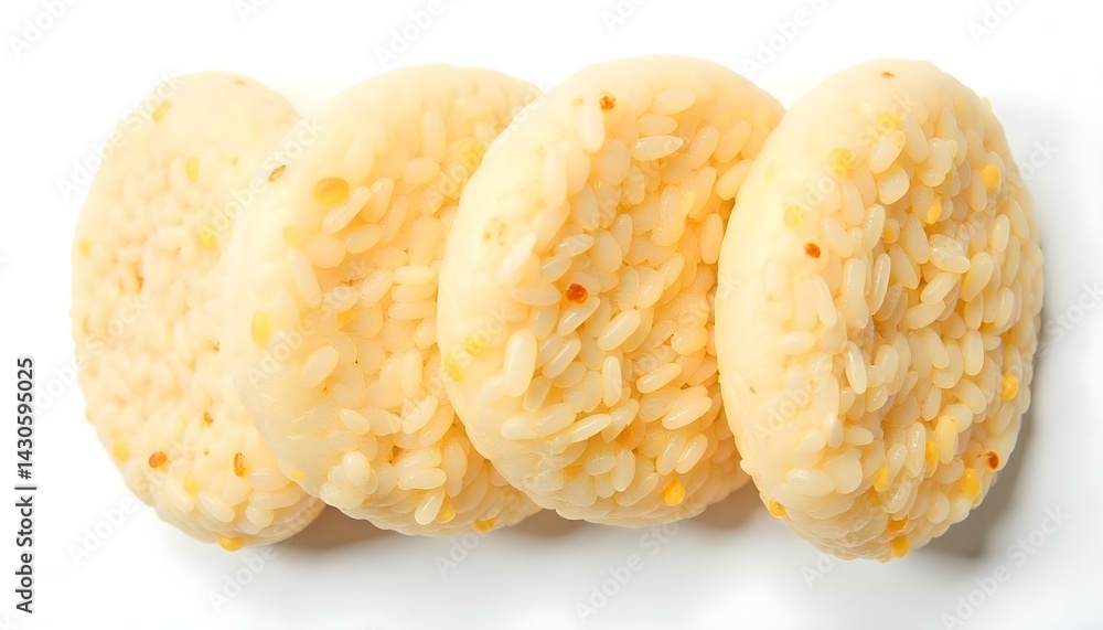 Rice cakes top view isolated on white background Rice cakes top view isolated on white background