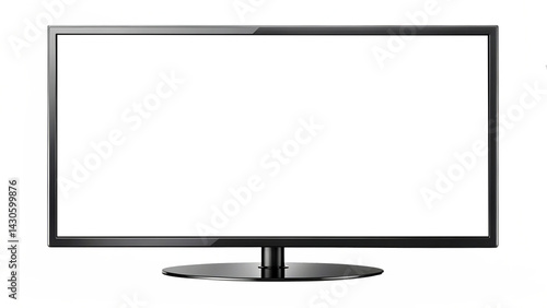 mockup of a large modern black TV, png file of isolated cutout object with shadow on transparent background. PNG