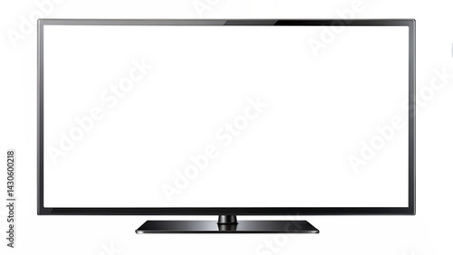 mockup of a large modern black TV, png file of isolated cutout object with shadow on transparent background. PNG