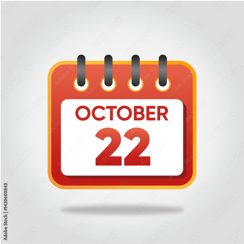 October 22 Calendar Illustration October 22 Calendar Illustration
